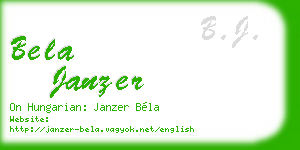 bela janzer business card
