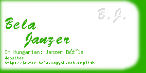 bela janzer business card